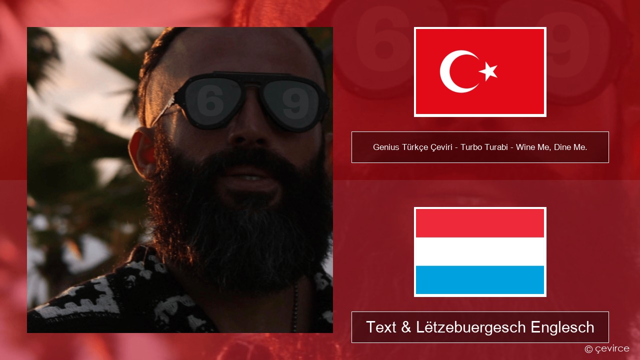 Genius Türkçe Çeviri – Turbo Turabi – Wine Me, Dine Me. (Türkçe Çeviri) Tierkesch Text & Lëtzebuergesch Englesch