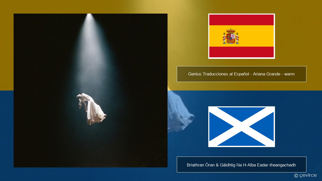 Genius Traducciones al Español – Ariana Grande – warm (Traducción al Español) S e Briathran Òran & Gàidhlig Na H-Alba Eadar-theangachadh