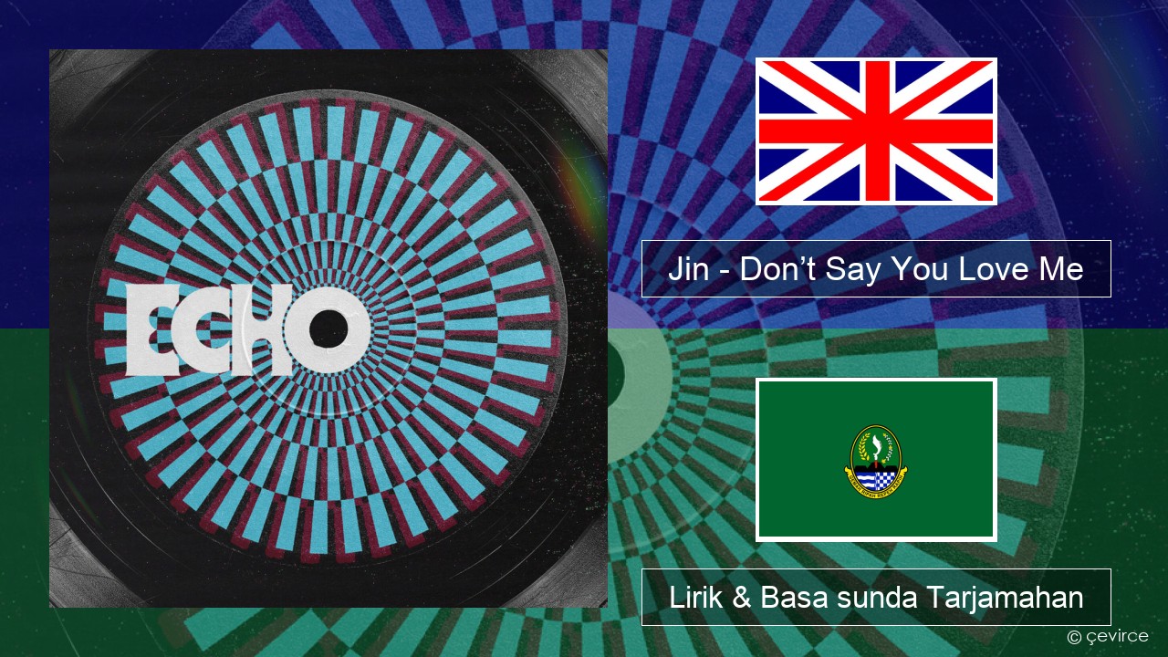 Jin (진) – Don’t Say You Love Me Basa inggris Lirik & Basa sunda Tarjamahan