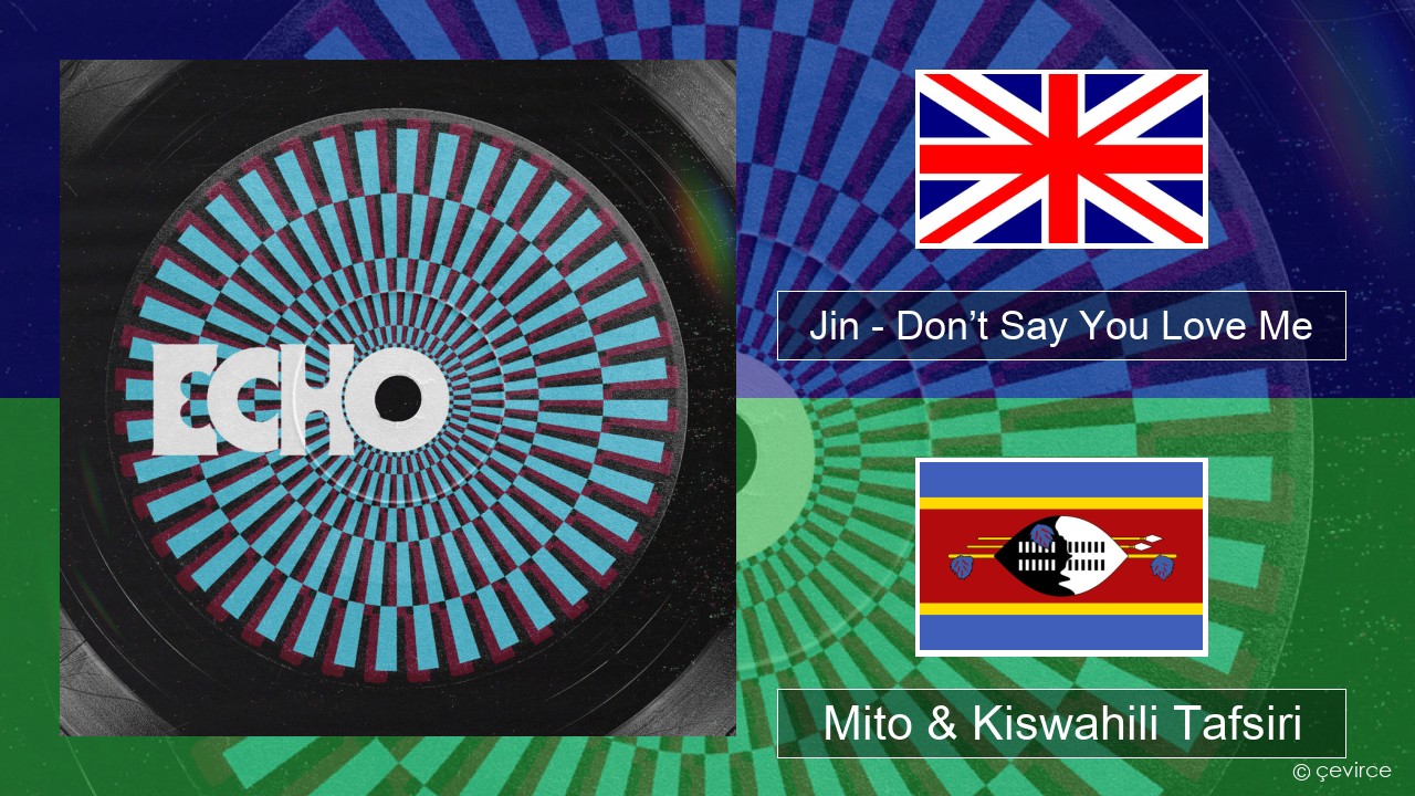 Jin (진) – Don’t Say You Love Me Englishen Mito & Kiswahili Tafsiri