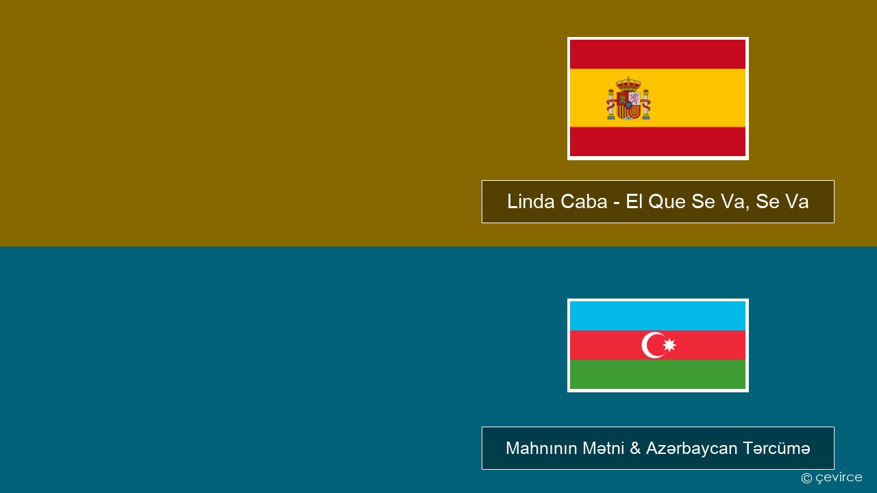 Linda Caba – El Que Se Va, Se Va İspan Mahnının Mətni & Azərbaycan Tərcümə