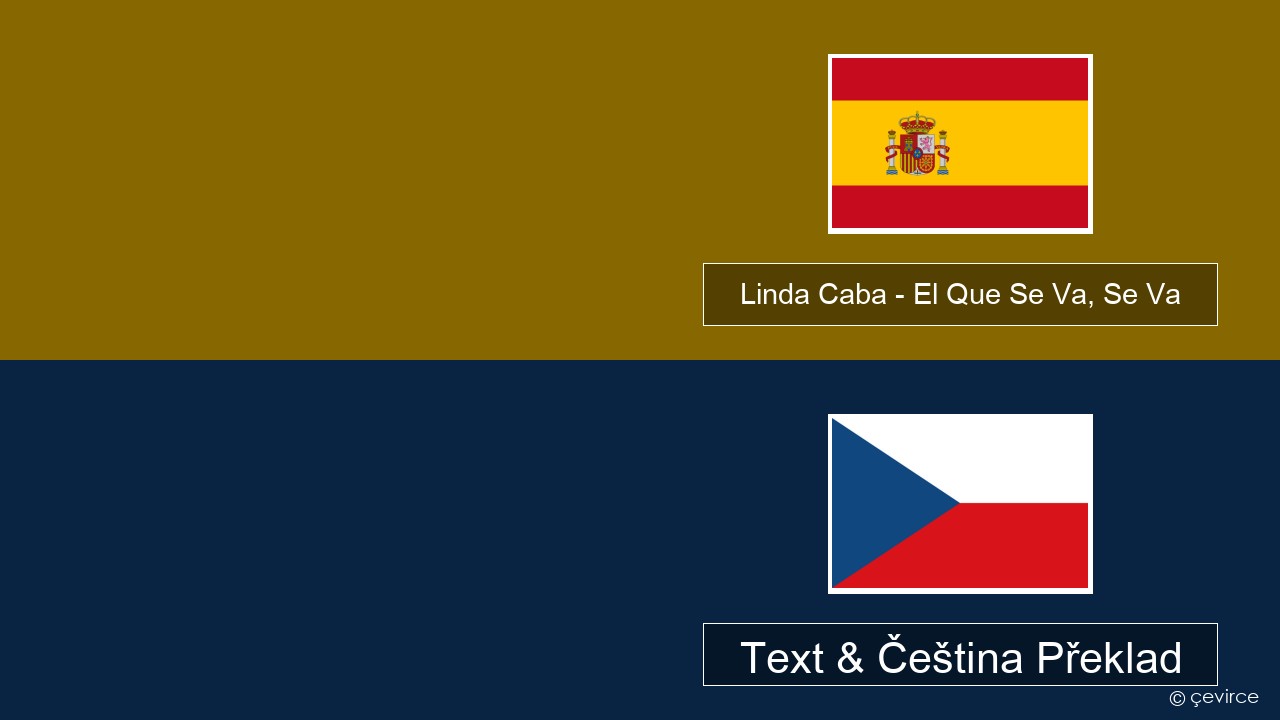Linda Caba – El Que Se Va, Se Va Španělský Text & Čeština Překlad