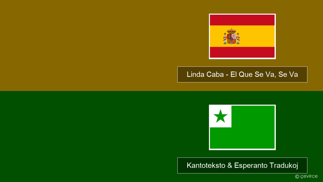 Linda Caba – El Que Se Va, Se Va La hispana Kantoteksto & Esperanto Tradukoj