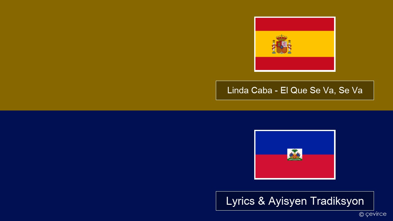Linda Caba – El Que Se Va, Se Va Panyòl Lyrics & Ayisyen Tradiksyon