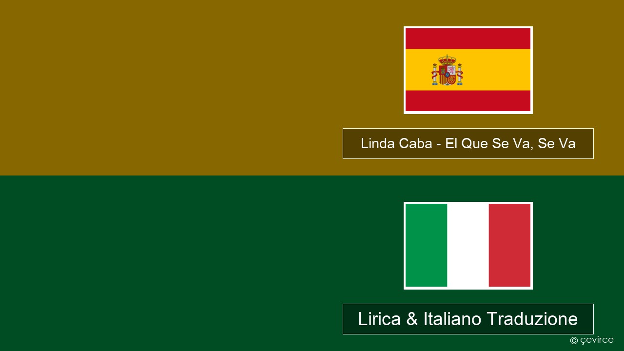 Linda Caba – El Que Se Va, Se Va Spagnolo Lirica & Italiano Traduzione