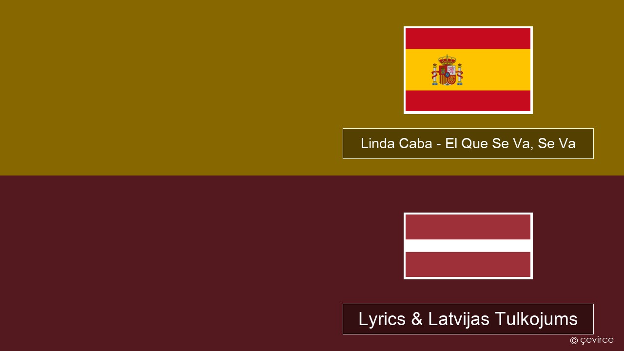 Linda Caba – El Que Se Va, Se Va Spāņu Lyrics & Latvijas Tulkojums