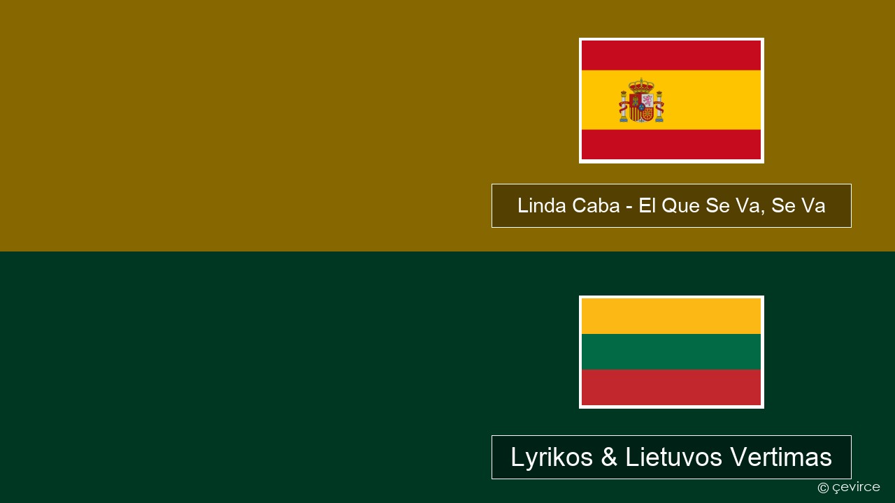 Linda Caba – El Que Se Va, Se Va Ispanų Lyrikos & Lietuvos Vertimas