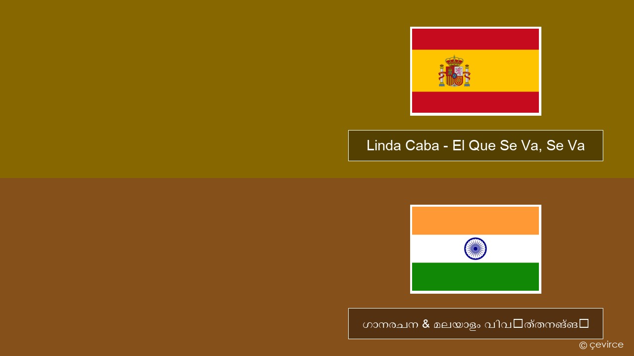 Linda Caba – El Que Se Va, Se Va സ്പാനിഷ് ഗാനരചന & മലയാളം വിവർത്തനങ്ങൾ