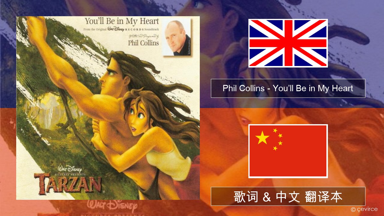 Phil Collins – You’ll Be in My Heart 英语 歌词 & 中文 翻译本