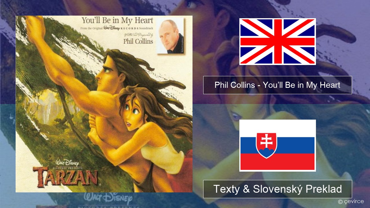 Phil Collins – You’ll Be in My Heart Anglický Texty & Slovenský Preklad
