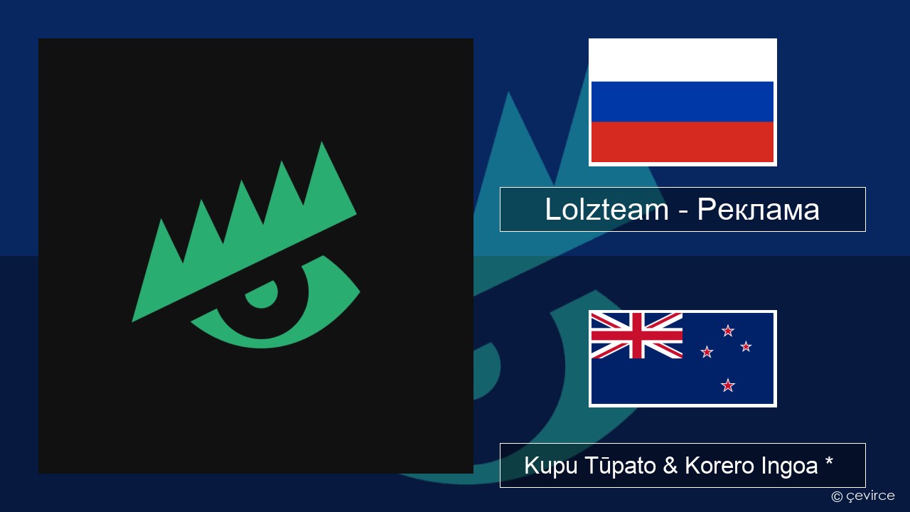 Lolzteam – Реклама (Advertising) Kāwai Kupu Tūpato & Korero Ingoa *