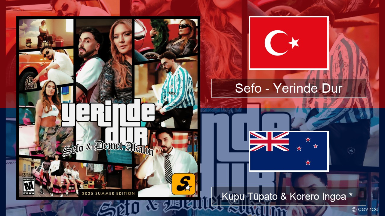 Sefo – Yerinde Dur Reo tiamana Kupu Tūpato & Korero Ingoa *