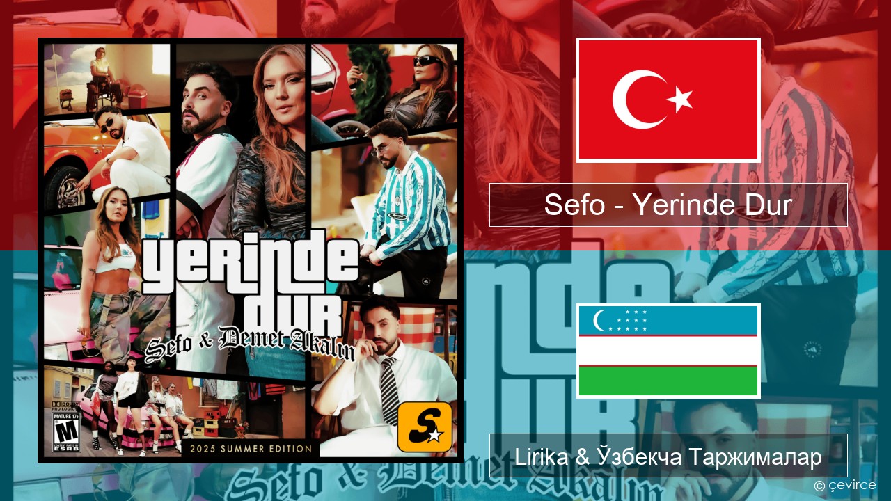 Sefo – Yerinde Dur Turkey турк Lirika & Ўзбекча (Кирил) Таржималар