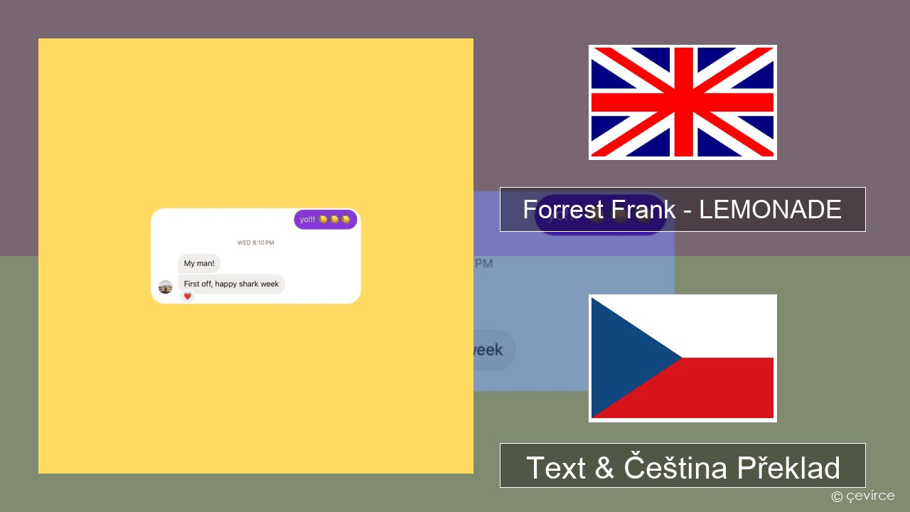 Forrest Frank – LEMONADE Anglický Text & Čeština Překlad