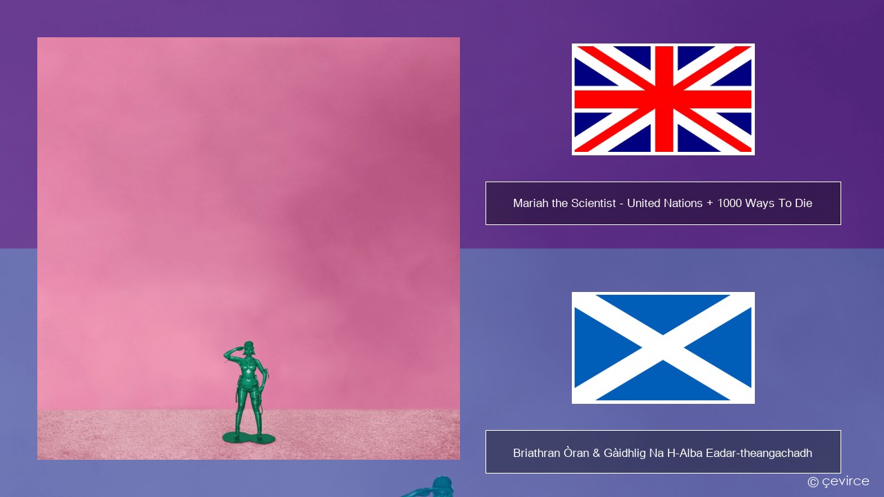 Mariah the Scientist – United Nations + 1000 Ways To Die Gaelic Briathran Òran & Gàidhlig Na H-Alba Eadar-theangachadh