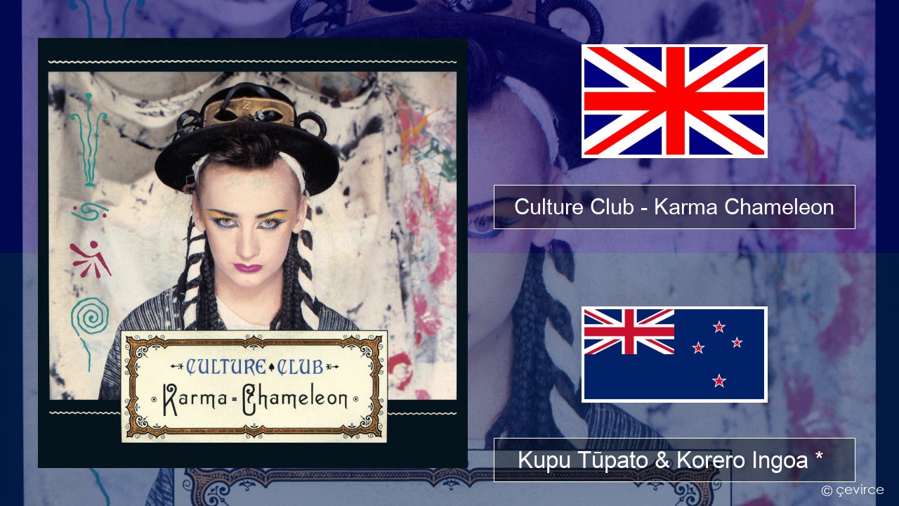 Culture Club – Karma Chameleon Ingoa *  Kupu Tūpato & Korero Ingoa *