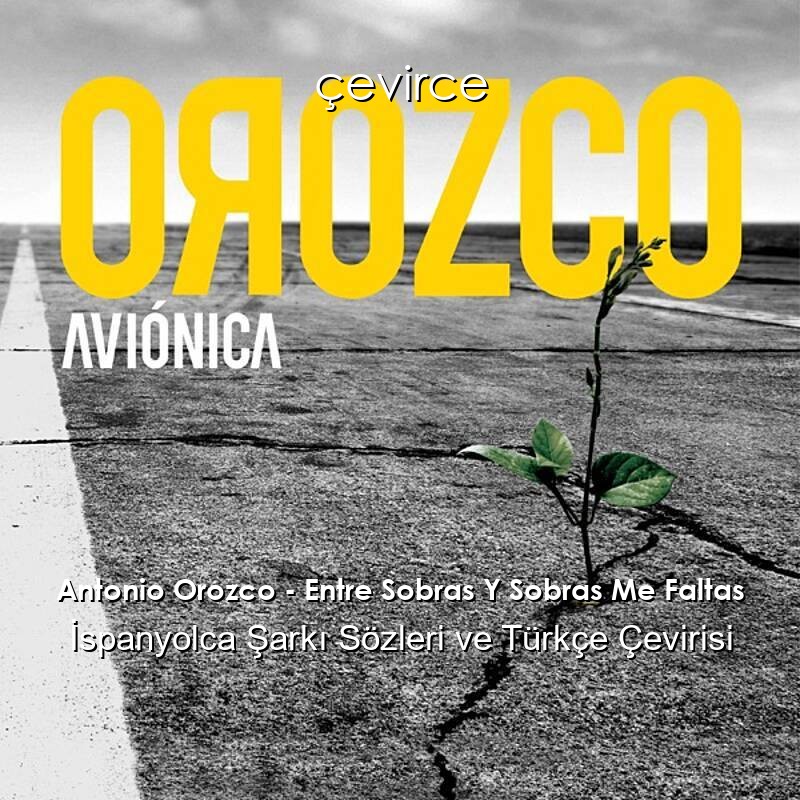 Antonio Orozco – Entre Sobras Y Sobras Me Faltas İspanyolca Sözleri Türkçe Anlamları
