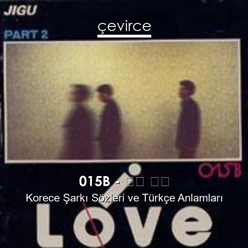 015B – 이젠 안녕 Korece Şarkı Sözleri Türkçe Anlamları