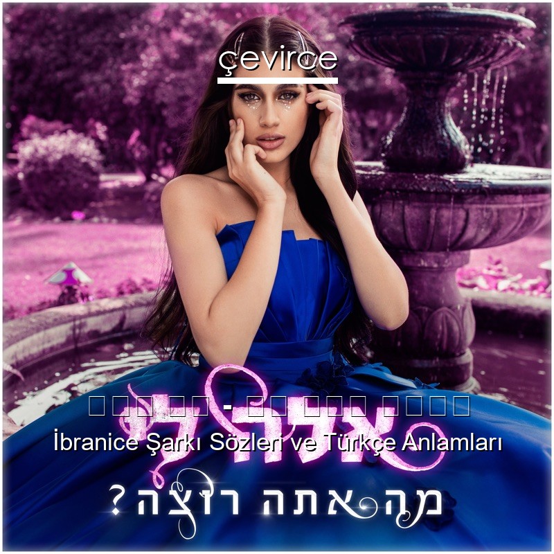 אלה לי – מה אתה רוצה İbranice Şarkı Sözleri Türkçe Anlamları