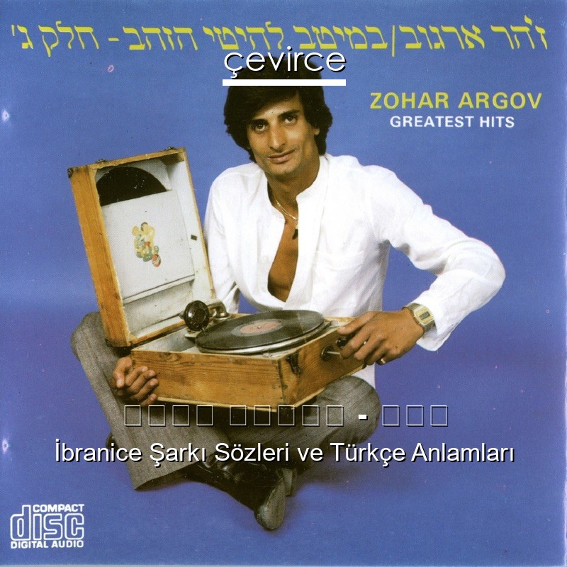זוהר ארגוב – בדד İbranice Şarkı Sözleri Türkçe Anlamları