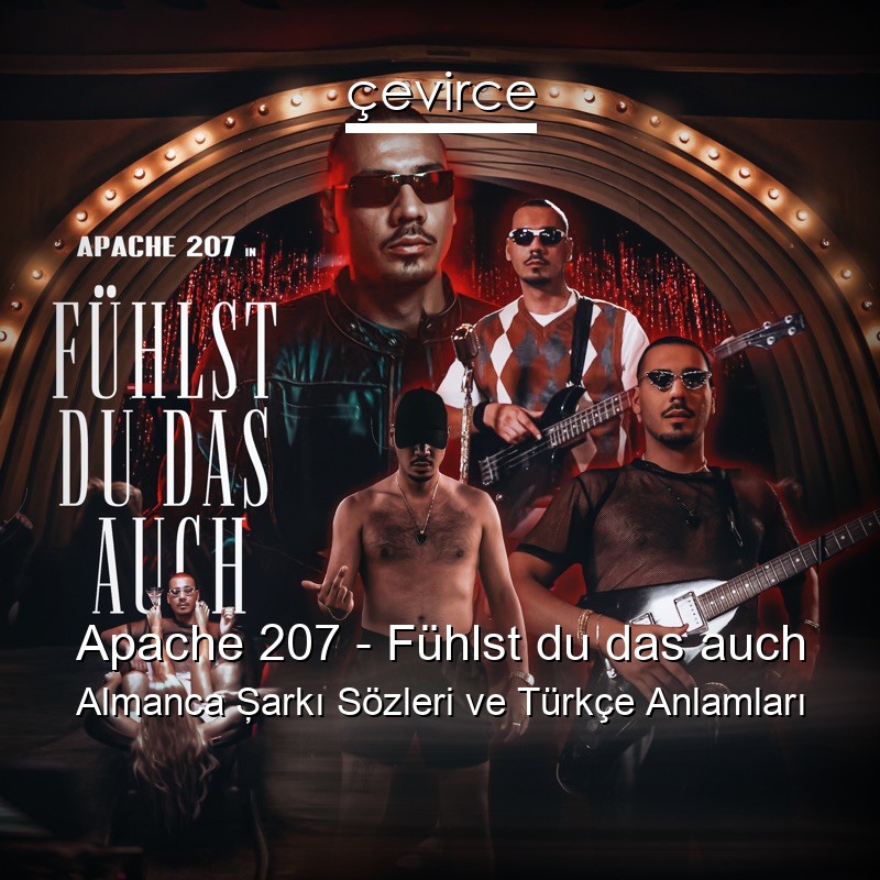 Apache 207 – Fühlst du das auch Almanca Şarkı Sözleri Türkçe Anlamları