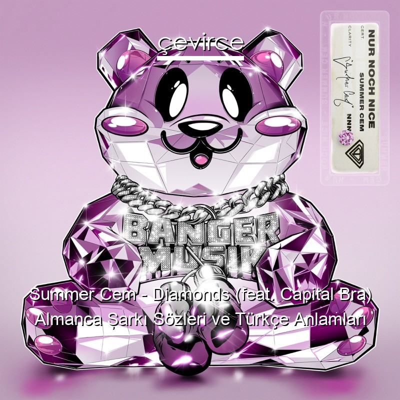Summer Cem – Diamonds (feat. Capital Bra) Almanca Şarkı Sözleri Türkçe Anlamları