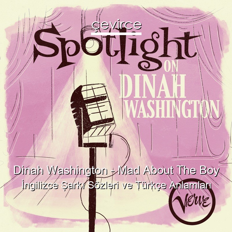 Dinah Washington – Mad About The Boy İngilizce Şarkı Sözleri Türkçe Anlamları