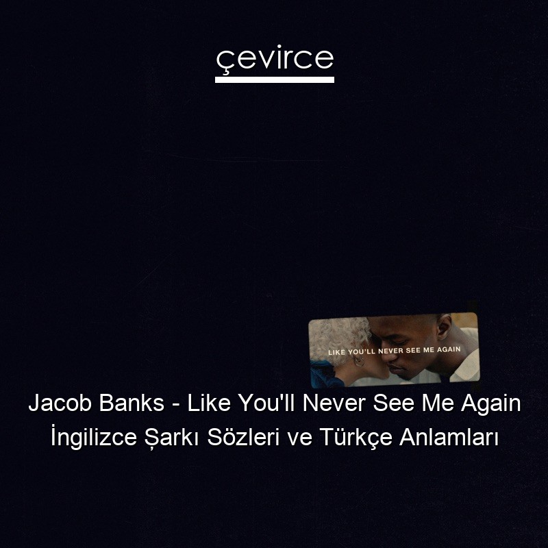 Jacob Banks – Like You’ll Never See Me Again İngilizce Şarkı Sözleri Türkçe Anlamları